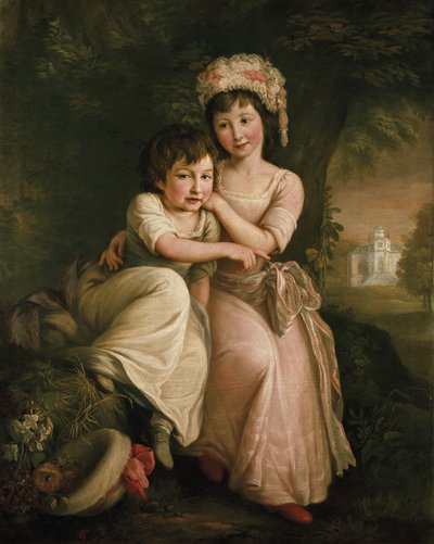 Portret van Stephen Peter en Mary Anne Rigaud als kinderen door John Francis Rigaud